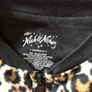 Leopard print footie pajamas. NWT